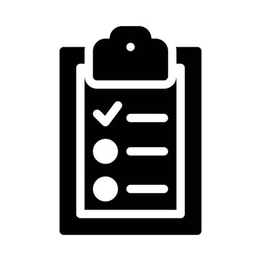 kontrol listesi glif düz vektör simgesi