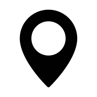 Konum glif düz vektör simge