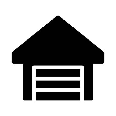 depo glyph düz vektör simgesi