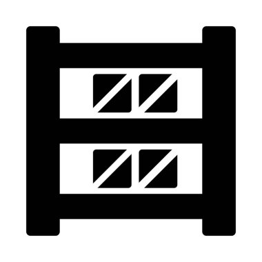 parsel glyph düz vektör simgesi