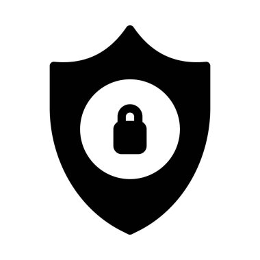 güvenli glif düz vektör simgesi