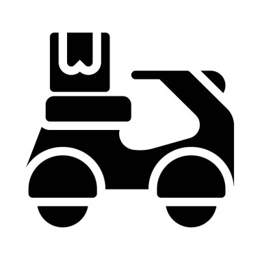 scooter glyph düz vektör simgesi