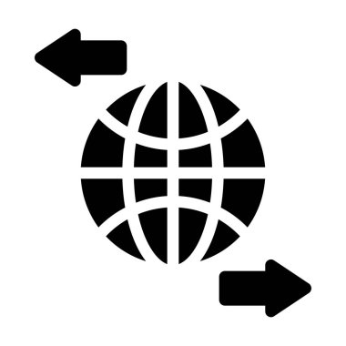 değişim glif düz vektör simgesi