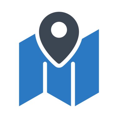 Konum glif renk vektör simge