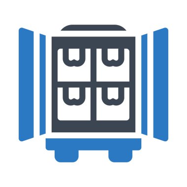 konteyner glyph renk vektör simgesi