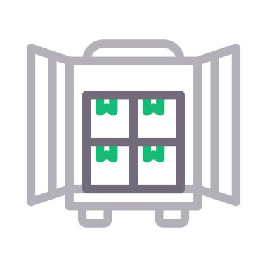 konteyner glyph düz vektör simgesi