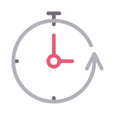 düz saat glif simge vektör