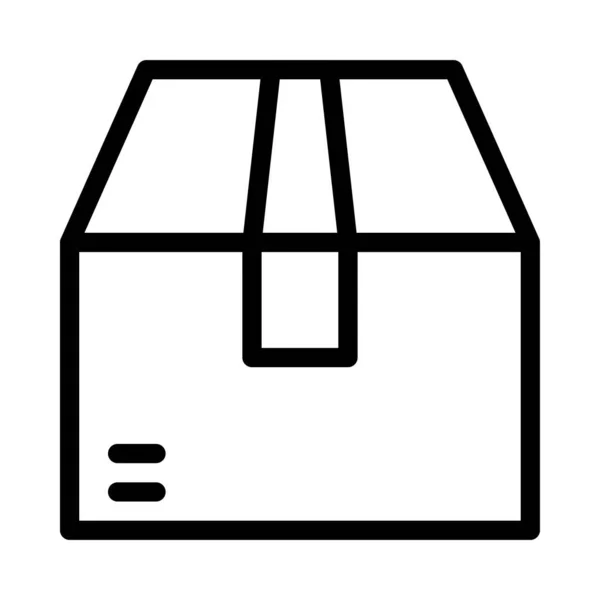 Caja Delgada Línea Vectorial Icono — Vector de stock