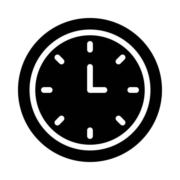 Reloj Glifo Icono Vector Plano — Archivo Imágenes Vectoriales