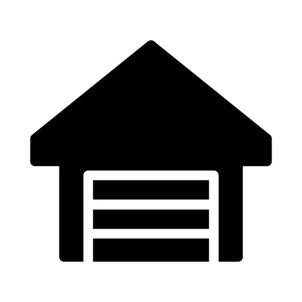 Warehouse Glyph Flat Vector Icon — Stock Vector