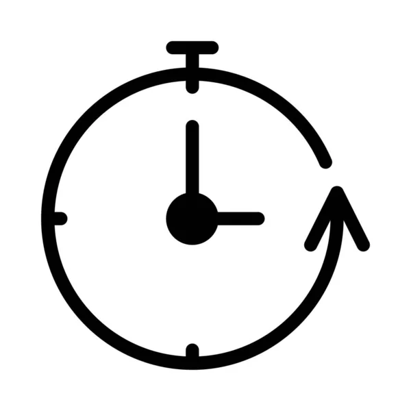 Reloj Glifo Icono Vector Plano — Archivo Imágenes Vectoriales