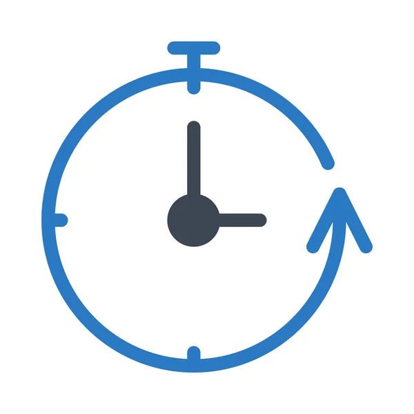 Reloj Glifo Color Vector Icono — Vector de stock