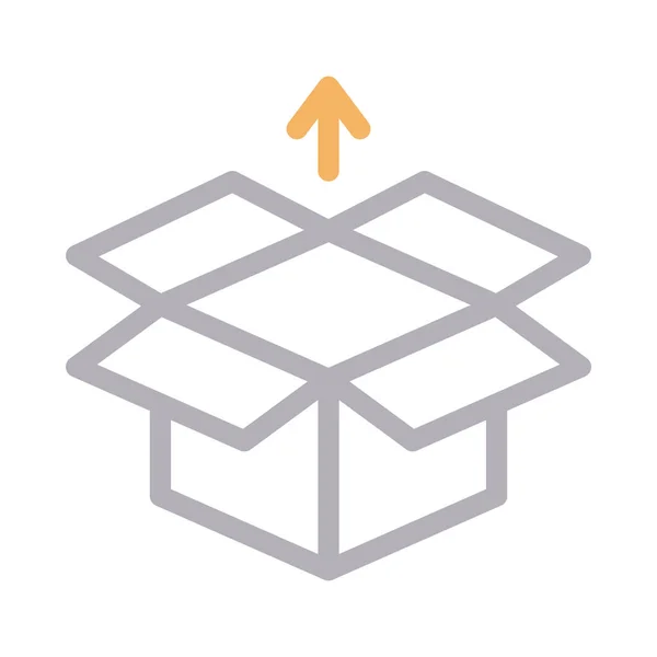 Box Glyphen Flache Vektor Symbol — Stockvektor
