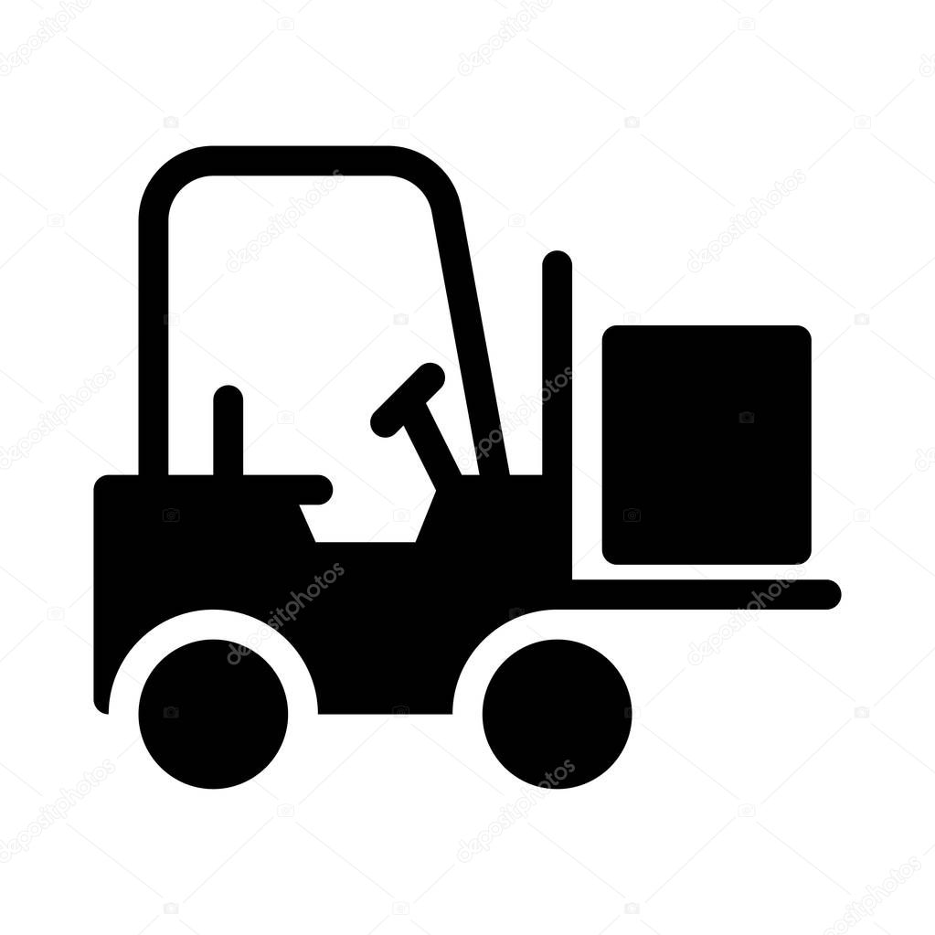 Crane glyph flat vector icon