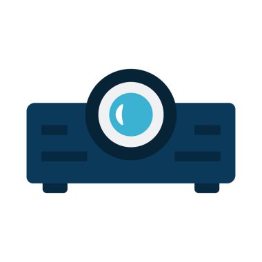 beamer glyph düz vektör simgesi