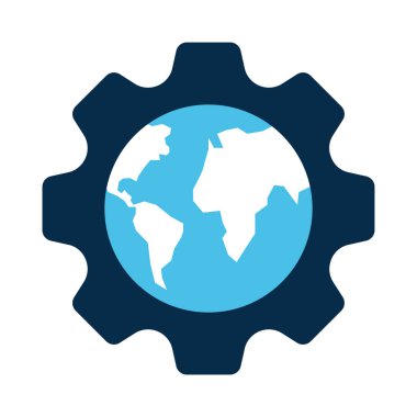 küresel glyph düz vektör simgesi