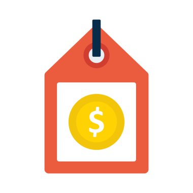 etiket glif düz vektör simgesi