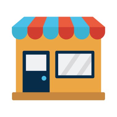 mağaza glyph düz vektör simgesi