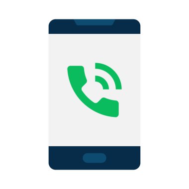 düz telefon glif simge vektör