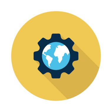 küresel glyph düz vektör simgesi