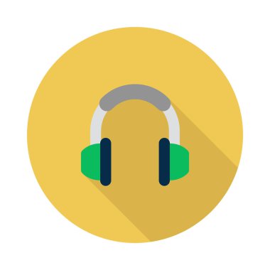 müzik glif düz vektör simge