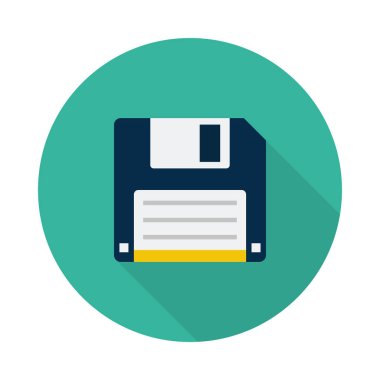 disket glif düz vektör simgesi