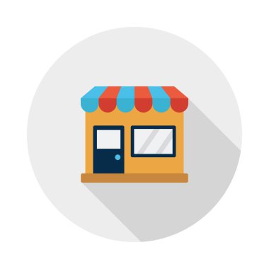 mağaza glyph düz vektör simgesi