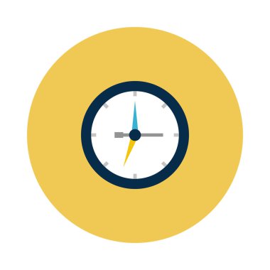 düz saat glif simge vektör