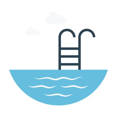 Havuz glif düz vektör simge