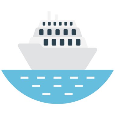 gemi glyph düz vektör simgesi