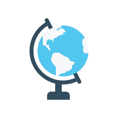 Dünya glif düz vektör simge