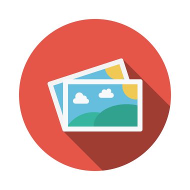 Fotoğraf glif düz vektör simge