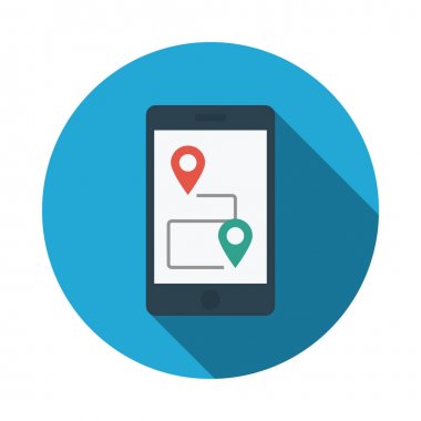 Konum glif düz vektör simge