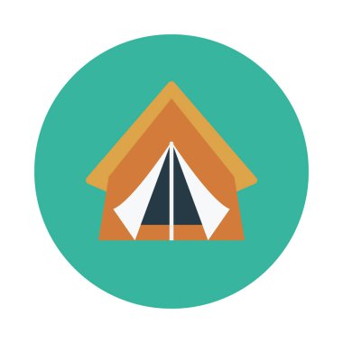 çadır glyph düz vektör simgesi