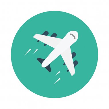 Uçuş glif düz vektör simge