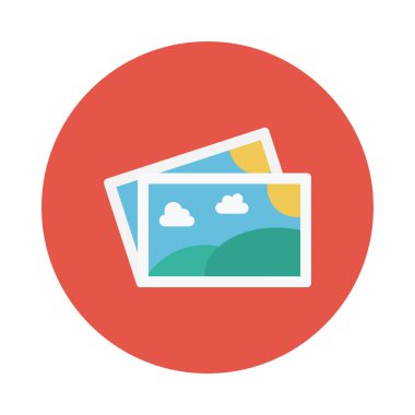 Fotoğraf glif düz vektör simge