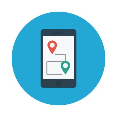 Konum glif düz vektör simge