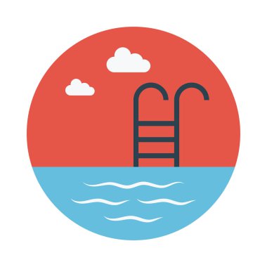 Havuz glif düz vektör simge