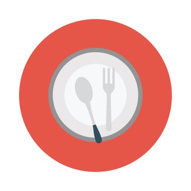 çatal glif düz vektör simge