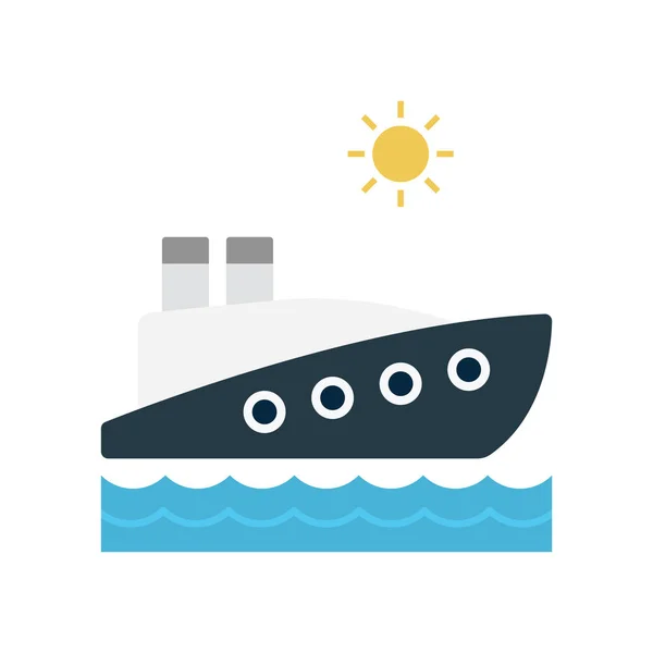 Ship Glyph Flat Vector Icon — Stock Vector