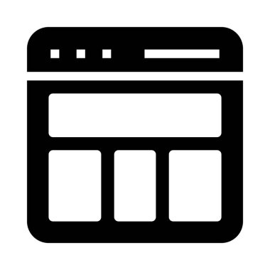 şablon glyph düz vektör simgesi