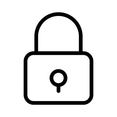 Asma kilit ince çizgi vektör simgesi