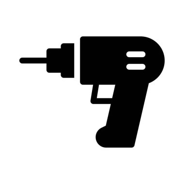 makine glif düz vektör simgesi