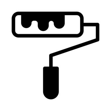 fırça glif düz vektör simge