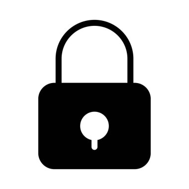 asma kilit glyph düz vektör simgesi