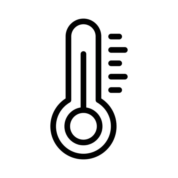 Temperatura Delgada Línea Vector Icono — Vector de stock