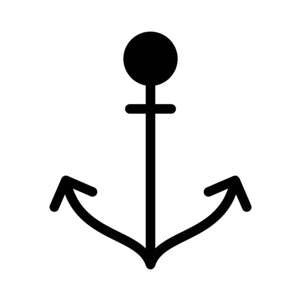 Marine Glyphen Flache Vektorsymbol — Stockvektor