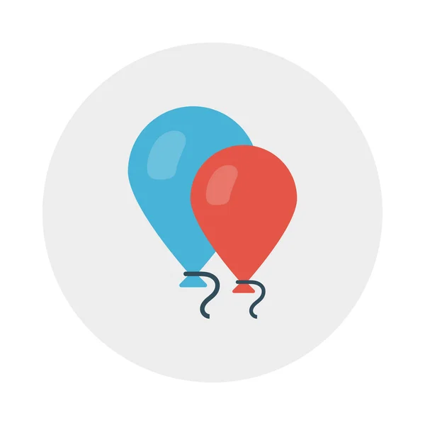 Ballon Glyph Plat Vector Pictogram — Stockvector