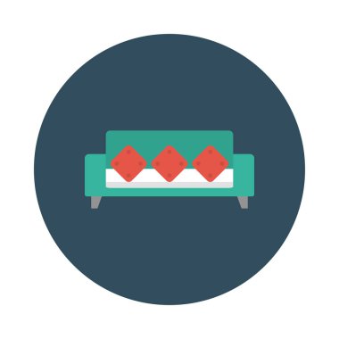 kanepe glyph düz vektör simgesi