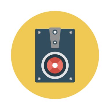 düz hoparlör glif simge vektör